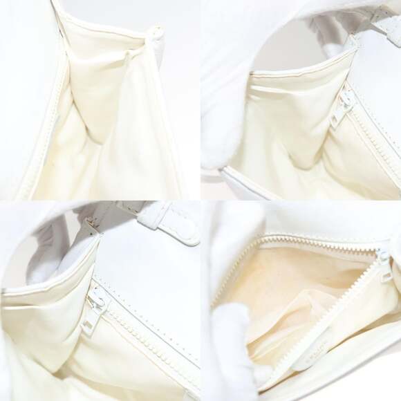 CELINE Shoulder Bag Leather White Gold - Picture 12 of 13